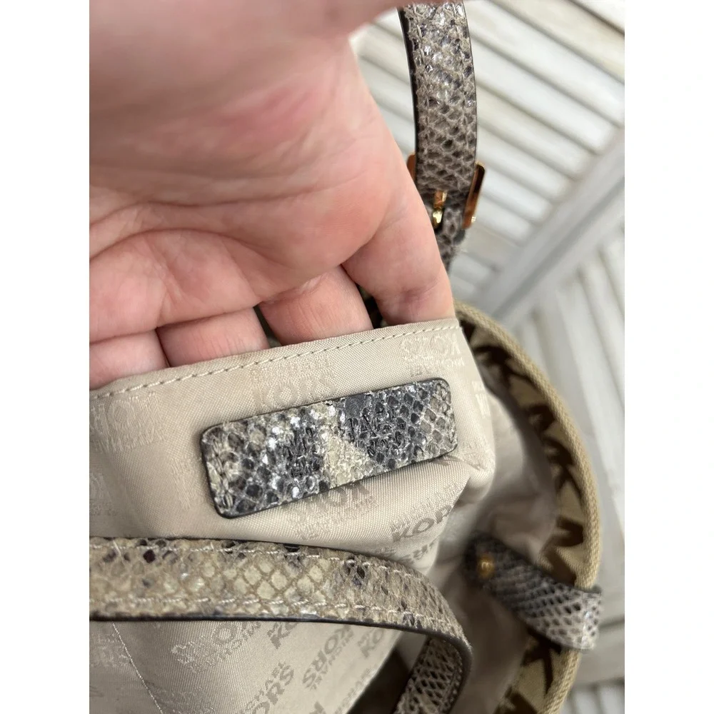 Michael Kors Tote Bag Large Brown Women Logo Print Shoulder Handbag
